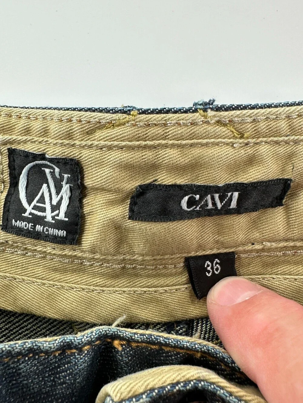 Cavi Men’s Jeans Medium Wash Straight Fit Double Pockets 36 X 34 Urban Hip Hop